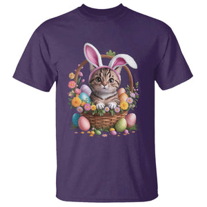 Funny Easter Day Cat Bunny Ears Egg Basket T Shirt TS11 Purple Print Your Wear