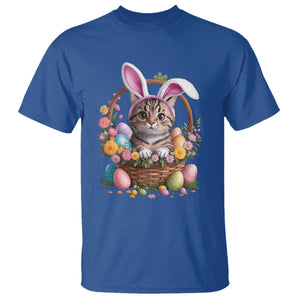 Funny Easter Day Cat Bunny Ears Egg Basket T Shirt TS11 Royal Blue Print Your Wear