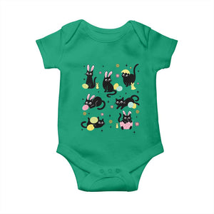 Funny Black Cat With Bunny Eggs Easter Day Baby Onesie TS11 Irish Green Print Your Wear