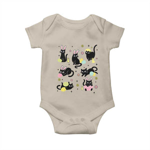 Funny Black Cat With Bunny Eggs Easter Day Baby Onesie TS11 Sand Print Your Wear