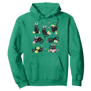 Funny Black Cat With Bunny Eggs Easter Day Hoodie TS11 Irish Green Print Your Wear