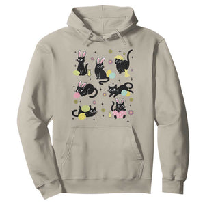 Funny Black Cat With Bunny Eggs Easter Day Hoodie TS11 Sand Print Your Wear
