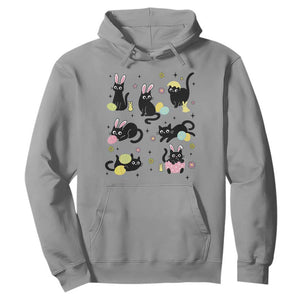 Funny Black Cat With Bunny Eggs Easter Day Hoodie TS11 Sport Gray Print Your Wear