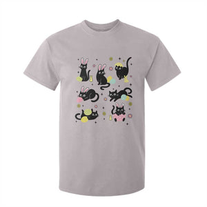 Funny Black Cat With Bunny Eggs Easter Day T Shirt For Kid TS11 Ice Gray Print Your Wear