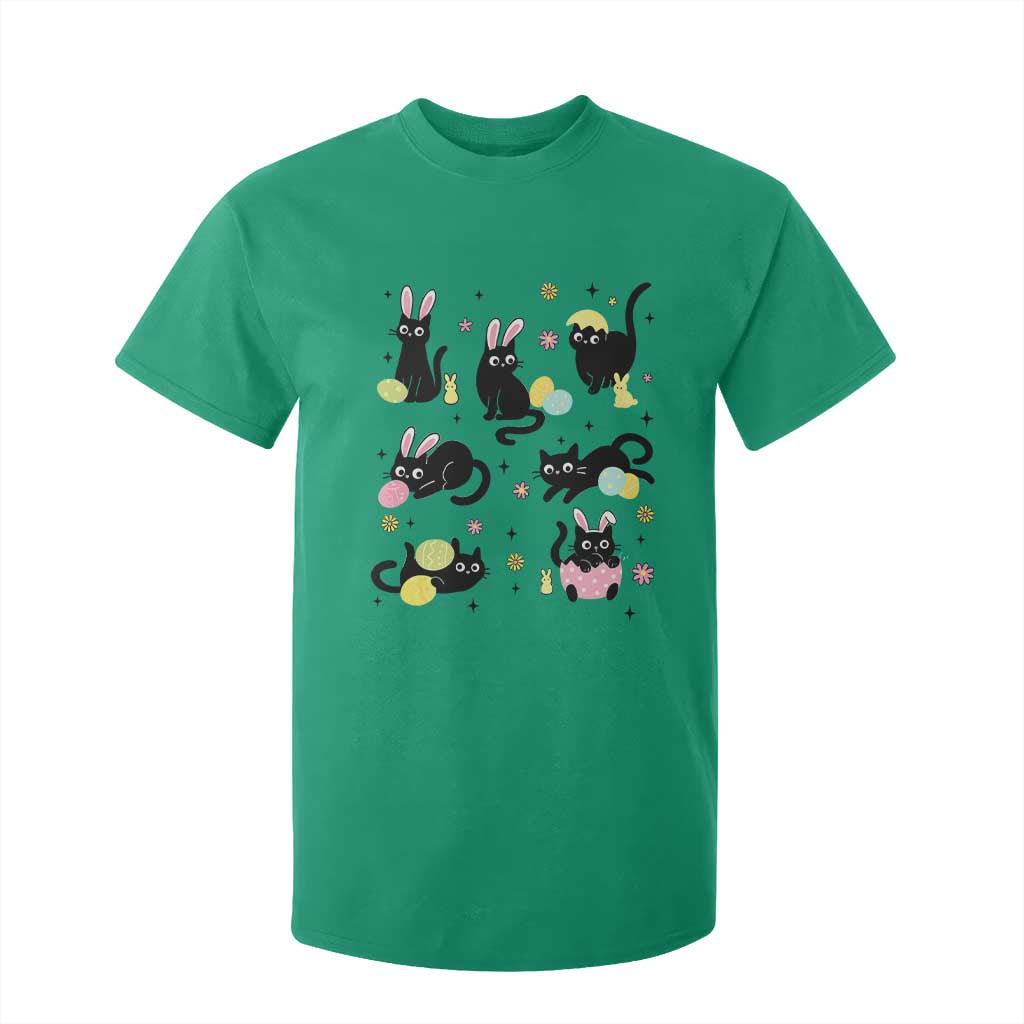 Funny Black Cat With Bunny Eggs Easter Day T Shirt For Kid TS11 Irish Green Print Your Wear