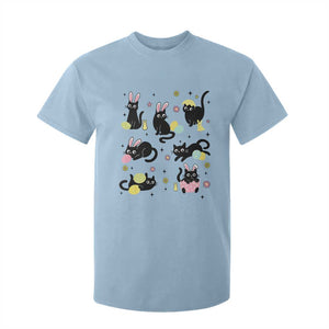 Funny Black Cat With Bunny Eggs Easter Day T Shirt For Kid TS11 Light Blue Print Your Wear