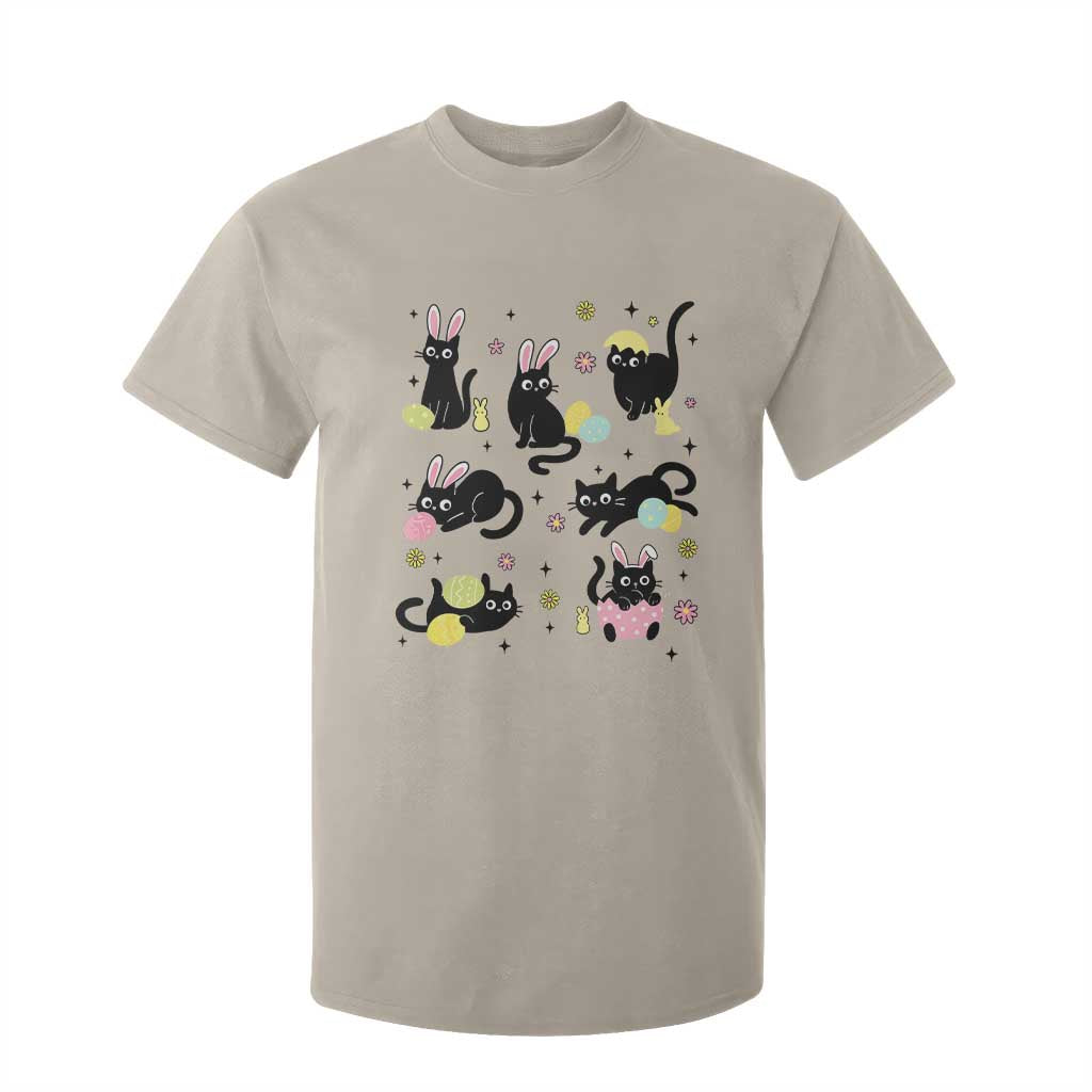 Funny Black Cat With Bunny Eggs Easter Day T Shirt For Kid TS11 Sand Print Your Wear