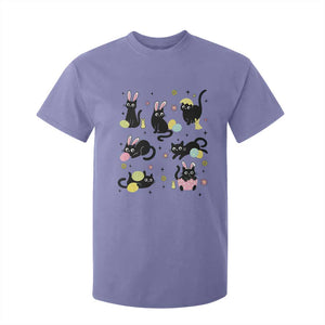 Funny Black Cat With Bunny Eggs Easter Day T Shirt For Kid TS11 Violet Print Your Wear