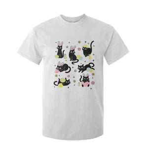 Funny Black Cat With Bunny Eggs Easter Day T Shirt For Kid TS11 White Print Your Wear
