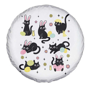 Funny Black Cat With Bunny Eggs Easter Day Spare Tire Cover TS11 Print Your Wear
