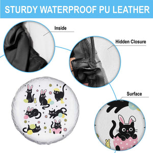 Funny Black Cat With Bunny Eggs Easter Day Spare Tire Cover TS11 Print Your Wear