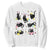 Funny Black Cat With Bunny Eggs Easter Day Sweatshirt TS11 White Print Your Wear