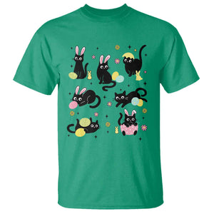 Funny Black Cat With Bunny Eggs Easter Day T Shirt TS11 Irish Green Print Your Wear