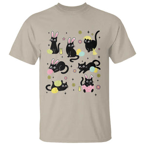 Funny Black Cat With Bunny Eggs Easter Day T Shirt TS11 Sand Print Your Wear