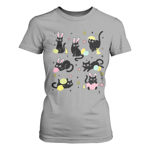 Funny Black Cat With Bunny Eggs Easter Day T Shirt For Women TS11 Sport Gray Print Your Wear