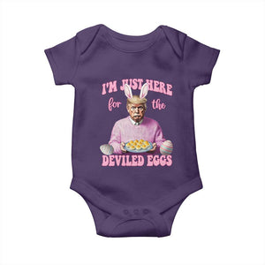 Funny Easter Day Trump Baby Onesie I'm Just Here For The Deviled Eggs Bunny Ears TS11 Purple Print Your Wear