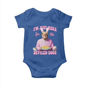 Funny Easter Day Trump Baby Onesie I'm Just Here For The Deviled Eggs Bunny Ears TS11 Royal Blue Print Your Wear
