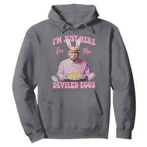 Funny Easter Day Trump Hoodie I'm Just Here For The Deviled Eggs Bunny Ears TS11 Charcoal Print Your Wear