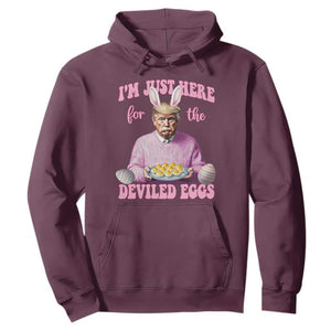 Funny Easter Day Trump Hoodie I'm Just Here For The Deviled Eggs Bunny Ears TS11 Maroon Print Your Wear
