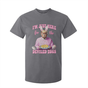 Funny Easter Day Trump T Shirt For Kid I'm Just Here For The Deviled Eggs Bunny Ears TS11 Charcoal Print Your Wear