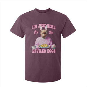 Funny Easter Day Trump T Shirt For Kid I'm Just Here For The Deviled Eggs Bunny Ears TS11 Maroon Print Your Wear