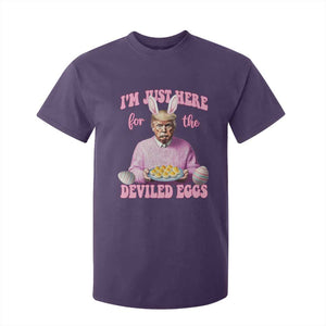 Funny Easter Day Trump T Shirt For Kid I'm Just Here For The Deviled Eggs Bunny Ears TS11 Purple Print Your Wear