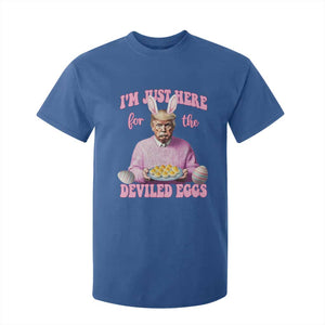 Funny Easter Day Trump T Shirt For Kid I'm Just Here For The Deviled Eggs Bunny Ears TS11 Royal Blue Print Your Wear
