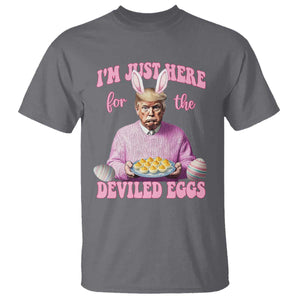 Funny Easter Day Trump T Shirt I'm Just Here For The Deviled Eggs Bunny Ears TS11 Charcoal Print Your Wear