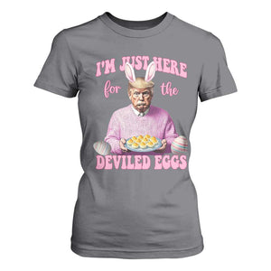 Funny Easter Day Trump T Shirt For Women I'm Just Here For The Deviled Eggs Bunny Ears TS11 Charcoal Print Your Wear