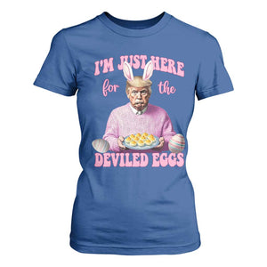 Funny Easter Day Trump T Shirt For Women I'm Just Here For The Deviled Eggs Bunny Ears TS11 Royal Blue Print Your Wear