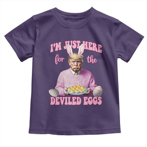 Funny Easter Day Trump Toddler T Shirt I'm Just Here For The Deviled Eggs Bunny Ears TS11 Purple Print Your Wear