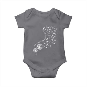 Military Child Month Baby Onesie Brave Enough To Bloom Wherever We Land Dandelion Flowers TS11 Charcoal Print Your Wear