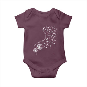Military Child Month Baby Onesie Brave Enough To Bloom Wherever We Land Dandelion Flowers TS11 Maroon Print Your Wear