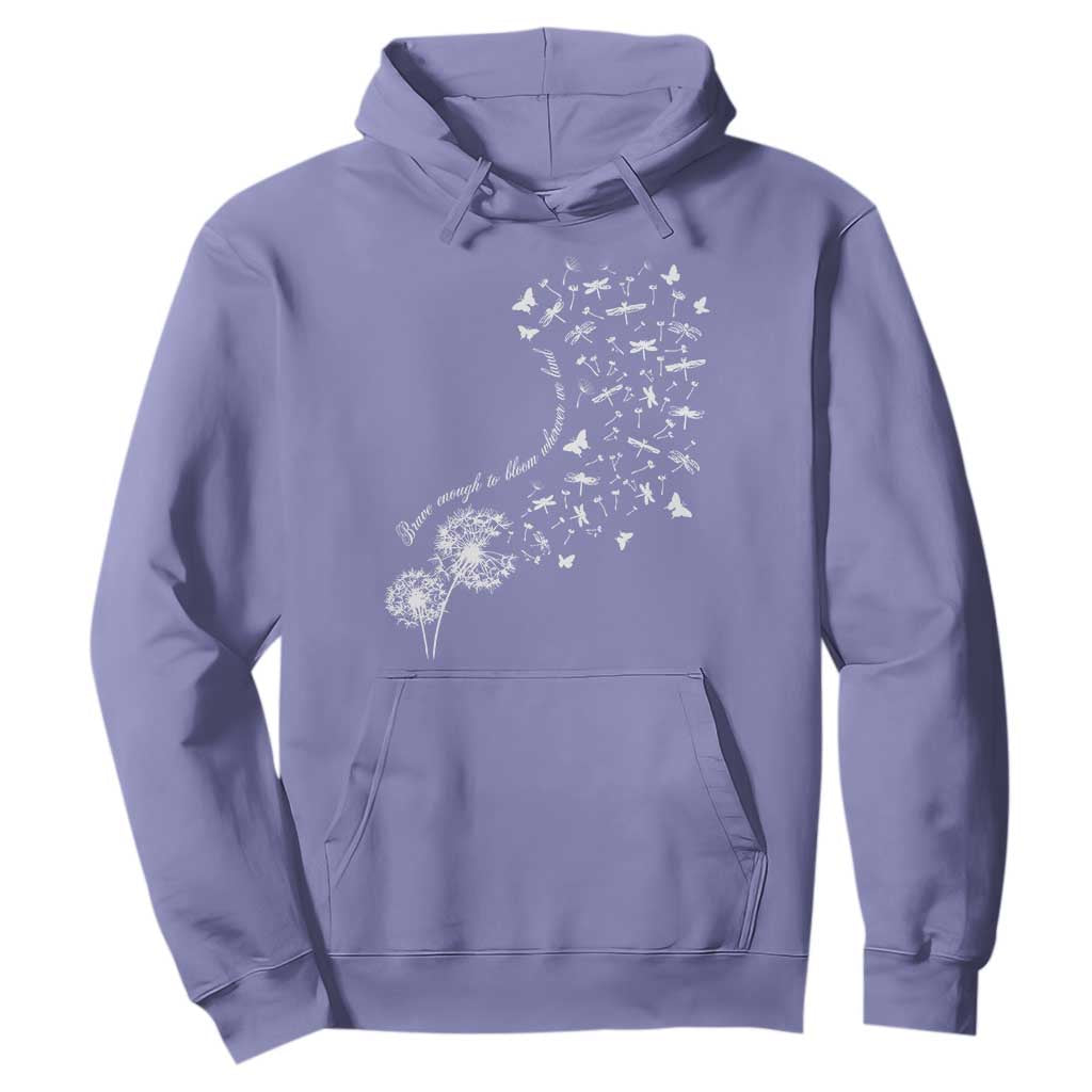 Military Child Month Hoodie Brave Enough To Bloom Wherever We Land Dandelion Flowers TS11 Violet Print Your Wear