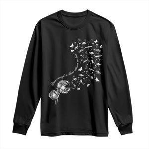 Military Child Month Long Sleeve Shirt Brave Enough To Bloom Wherever We Land Dandelion Flowers TS11 Black Print Your Wear