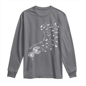 Military Child Month Long Sleeve Shirt Brave Enough To Bloom Wherever We Land Dandelion Flowers TS11 Charcoal Print Your Wear