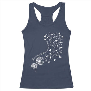 Military Child Month Racerback Tank Top Brave Enough To Bloom Wherever We Land Dandelion Flowers TS11 Navy Print Your Wear