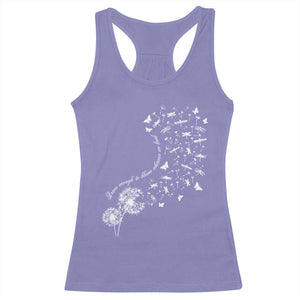 Military Child Month Racerback Tank Top Brave Enough To Bloom Wherever We Land Dandelion Flowers TS11 Violet Print Your Wear