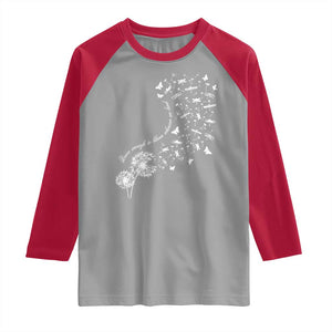Military Child Month Raglan Shirt Brave Enough To Bloom Wherever We Land Dandelion Flowers TS11 Sport Gray Red Print Your Wear