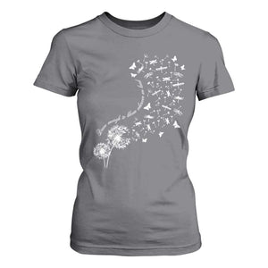 Military Child Month T Shirt For Women Brave Enough To Bloom Wherever We Land Dandelion Flowers TS11 Charcoal Print Your Wear