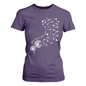 Military Child Month T Shirt For Women Brave Enough To Bloom Wherever We Land Dandelion Flowers TS11 Purple Print Your Wear