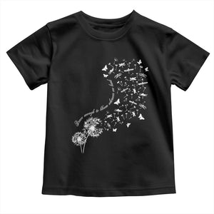 Military Child Month Toddler T Shirt Brave Enough To Bloom Wherever We Land Dandelion Flowers TS11 Black Print Your Wear