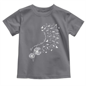 Military Child Month Toddler T Shirt Brave Enough To Bloom Wherever We Land Dandelion Flowers TS11 Charcoal Print Your Wear