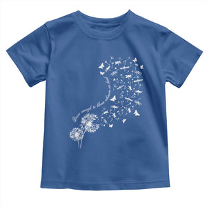 Military Child Month Toddler T Shirt Brave Enough To Bloom Wherever We Land Dandelion Flowers TS11 Royal Blue Print Your Wear