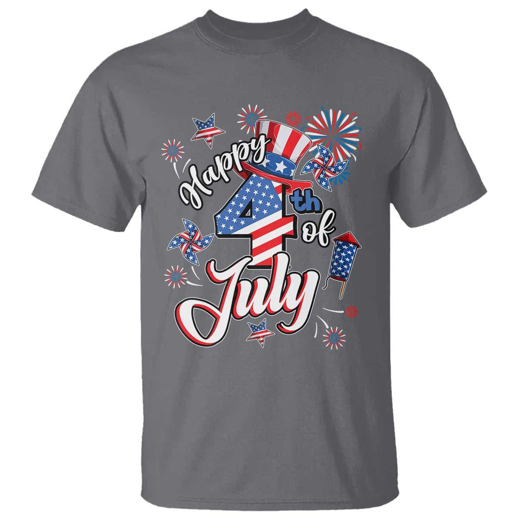 Funny Patriotic Independence Day T Shirt Happy 4th Of July American Firework TS11 Charcoal Print Your Wear