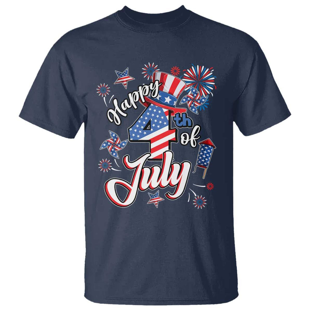 Funny Patriotic Independence Day T Shirt Happy 4th Of July American Firework TS11 Navy Print Your Wear