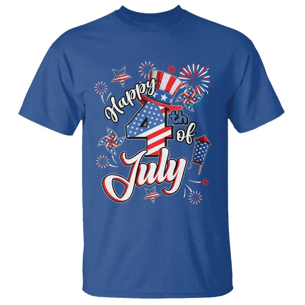 Funny Patriotic Independence Day T Shirt Happy 4th Of July American Firework TS11 Royal Blue Print Your Wear