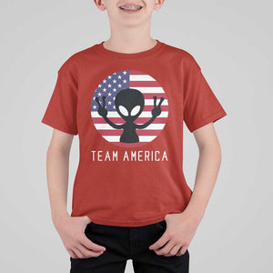 Funny 4th Of July Alien T Shirt For Kid Team America USA Flag UFO TS11 Red Print Your Wear