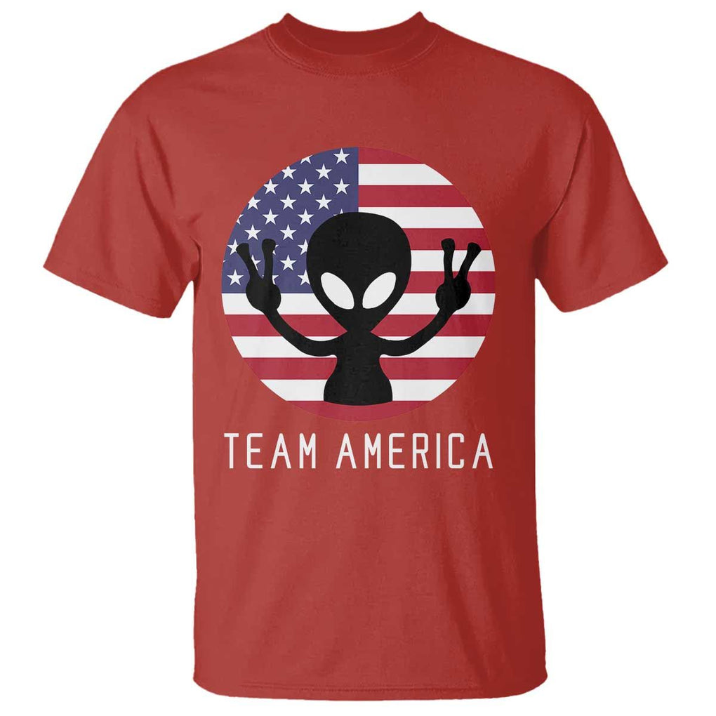 Funny 4th Of July Alien T Shirt Team America USA Flag UFO TS11 Red Print Your Wear