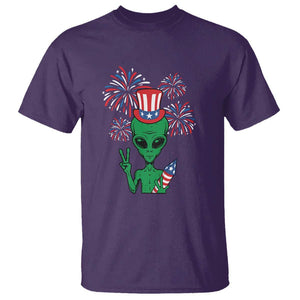Funny Fourth Of July Alien T Shirt American USA Flag Fireworks TS11 Purple Print Your Wear